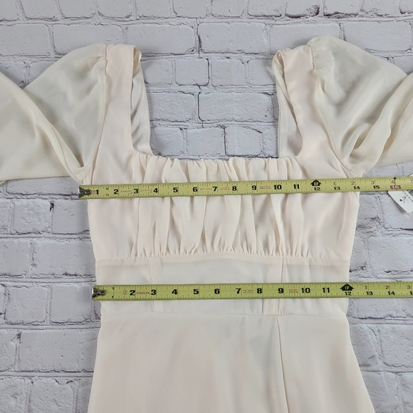 Windsor Size Small Kaylee Formal Chiffon Lace-Up Long Dress  Cream NEW - Picture 9 of 11